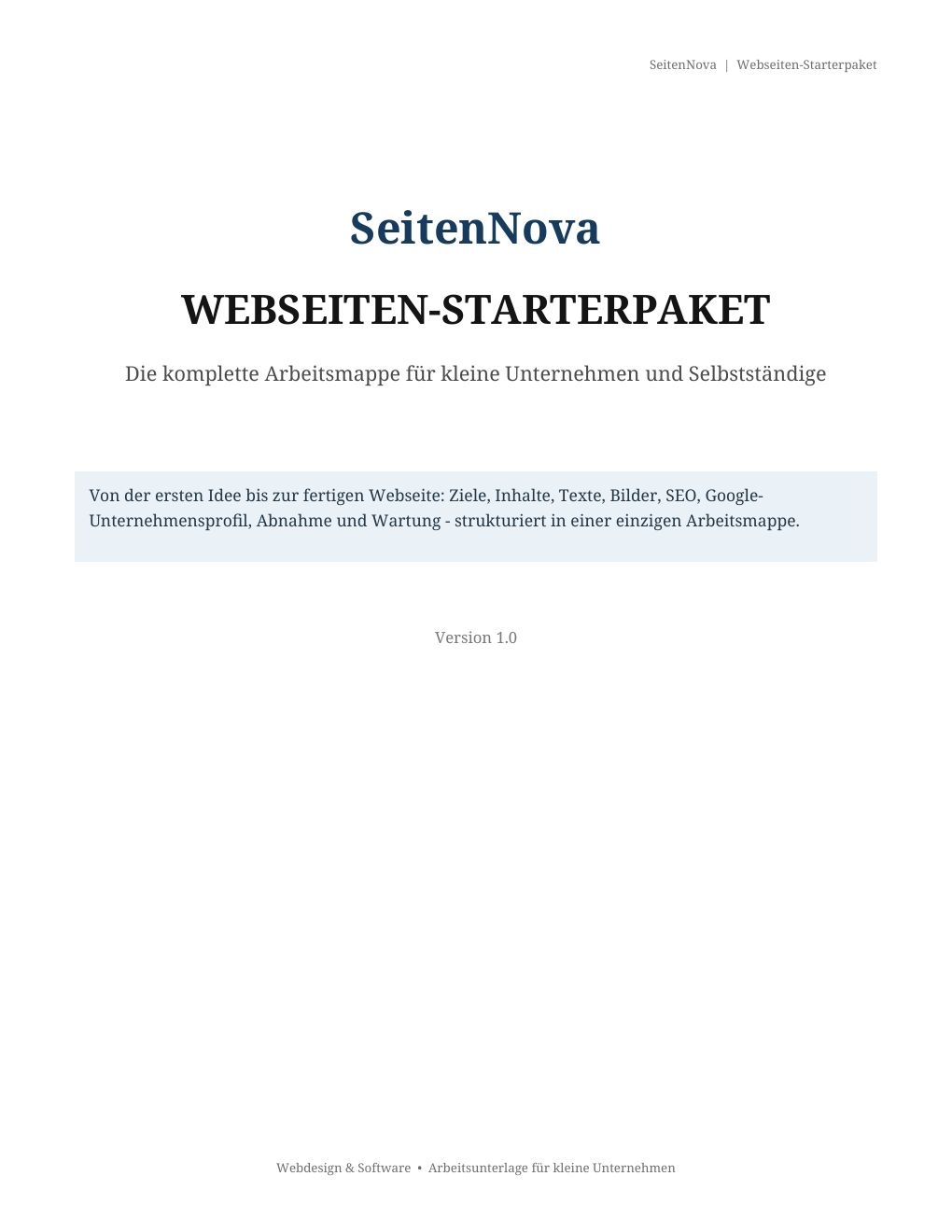 SeitenNova Webseiten-Starterpaket