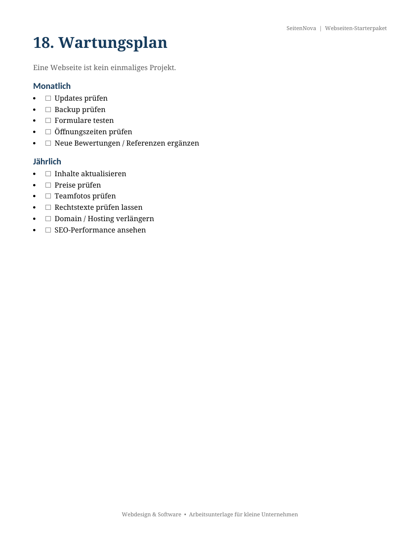 Webdesigner-Briefing aus dem Webseiten-Starterpaket
